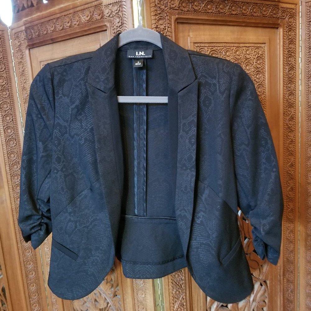 I.N. San Francisco black jacquard jacket